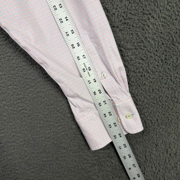 Twillory Dress Shirt Mens 18 34/35 Blue Orange Check Tailored Fit Safe Cotton - Picture 13 of 14